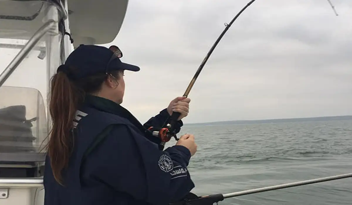 woman fishing at Lake Buchanan