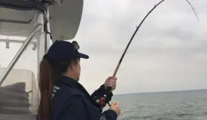 woman fishing at Lake Buchanan